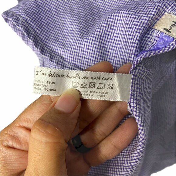 1 Like No Other London Button-up Mens Size 15(M) Purple Long Sleeve Casual Shirt - Picture 10 of 11